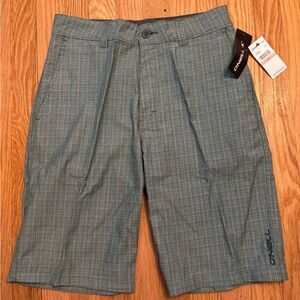 O'Neill Men's Green Checkered Hybrid Shorts